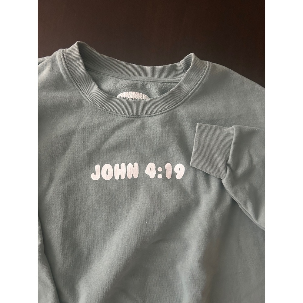 Kind Regards John 4:19 Floral Butterfly Sweatshirt Sage Green 1X IMQ225A